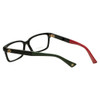Gucci Designer Reading Eye Glasses in Gloss Black/Green/Red GG0168O-007-55 mm