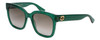 Gucci Sunglasses Green Crystal/Non-Polarized Brown Gradient Lens GG0034S-007