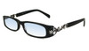 Profile View of Calabria 839 Techno Optical Reading Glasses Black w/ Blue Light Filter + A/R Len