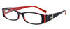 Profile View of Calabria Designer Eyeglasses 814 Ebony w/ Blue Light Filter + A/R Lenses