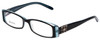 Calabria 840 Dazzles Crystals Eyeglasses in Blue w/ Blue Light Filter + A/R Lens