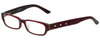 Profile View of Calabria Designer Reading Glasses 820 in Red with Blue Light Filter + A/R Lenses