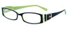 Profile View of Calabria Designer Eyeglasses 814 Indigo w/ Blue Light Filter + A/R Lenses