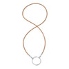 LA LOOP Brown/Sand Silk Stretch with Silver Plated Loop Luxury Eyeglass Necklace