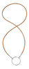 LA LOOP Brown/Sand Silk Stretch with Silver Plated Loop Luxury Eyeglass Necklace