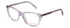 Profile View of Vivid Designer Reading Eyeglasses 886 in Purple/Blue Light Filter + A/R Lenses