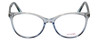 Front View of Vivid Designer Reading Eyeglasses 75 Blue Sparkle w/Blue Light Filter+A/R Lenses