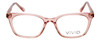 Profile View of Vivid Designer Reading Eyeglasses 912 Crystal Pink/Blue Light Filter+A/R Lenses