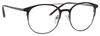 Ernest Hemingway H4810 Unisex Round Frame Eyeglasses in Satin Black/Silver 52 mm RX SV