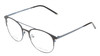 Ernest Hemingway H4810 Unisex Round Frame Eyeglasses in Satin Black/Silver 52 mm RX SV