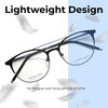 Ernest Hemingway H4810 Unisex Round Frame Eyeglasses in Satin Black/Silver 52 mm RX SV