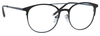 Ernest Hemingway H4810 Unisex Round Frame Eyeglasses in Satin Black/Navy 52 mm RX SV