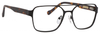 Ernest Hemingway H4814 Unisex Square Metal Frame Eyeglasses in Black 53 mm Custom Lens