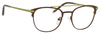 Front View of Ernest Hemingway Blue Light Filter& A/R Lenses H4832 Reading Glasses Brown/Lime