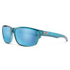 Profile View of Suncloud Mayor Polarized Sunglasses Unisex Acetate Classic Retro in Crystal Marine with Polar Aqua Mirror