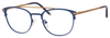 Profile View of Ernest Hemingway Blue Light Filter&A/R Lenses H4832 Reading Glasses Navy/Bronze