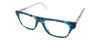 Eyebobs Smokin 2294 Unisex Rectangle Eyeglasses in Blue Marble with Crystal Arms 45 mm