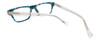 Eyebobs Smokin 2294 Unisex Rectangle Eyeglasses in Blue Marble with Crystal Arms 45 mm