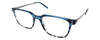 Eyebobs Above Board 607 Designer Unisex Square Eyeglasses in Shiny Blue Tortoise Eyeglasses 50 mm