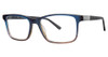 Profile View of Big&Tall 17 Designer Blue Light Block Filter Reading Glasses 58 mm in Matte Blue