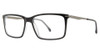 Profile View of Big & Tall 20 Designer Blue Light Blocking Filter Reading Glasses Black Crystal