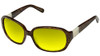 Vera Wang Designer Polarized Bi-Focal Sunglasses Flint Black/Brown Marble 57mm