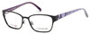 Profile View of Cover Girl Designer Blue Light Blocking Reading Glasses CG0454-002 in Black 54mm