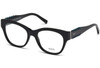 Profile View of Tod's Designer Blue Light Block Reading Glasses TO5174-001 Black 51mm 20 Powers