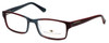 Profile View of Argyleculture Designer Blue Light Blocking Reading Glasses Mobley in Grey-Red Ne
