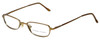 Profile View of Adrienne Vittadini Blue Light Blocking Reading Glasses AV6027-134 in Gold 47mm N