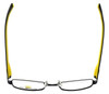 Top View of Body Glove Blue Light Blocking Reading Glasses BB119 in Black Yellow KIDS SIZE N