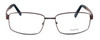 Front View of Calabria Designer Blue Light Blocking Reading Glasses Big&Tall Style 12 in Brown