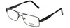 Profile View of Big and Tall Designer Blue Light Blocking Reading Glasses Style 2-Gun-Black 60mm