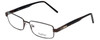 Profile View of Big and Tall Designer Blue Light Blocking Reading Glasses Style 5 in Brown 58mm