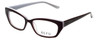 Profile View of Ecru Designer Blue Light Blocking Reading Glasses Bowie-003 Purple 50mm 20 Power