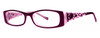 Profile View of Calabria Viv 695 Designer Blue Light Block Reading Glasses Purple 51mm 20 Powers