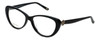 Profile View of Silver Dollar Designer Blue Light Block Reading Glasses Cashmere 456 Caviar 53mm
