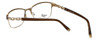 Close up View of Silver Dollar Designer Blue Light Blocking Reading Glasses CB1013 Chocolate 52mm
