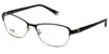 Profile View of Silver Dollar Designer Blue Light Blocking Reading Glasses CB1025 in Caviar 53mm