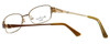 Close up View of Silver Dollar Designer Blue Light Blocking Reading Glasses Connie in Cocoa 49mm