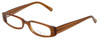 Profile View of Daisy Fuentes Blue Light Blocking Reading Glasses DFMIA-247 in Brown Pearl 49mm