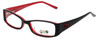 Profile View of Daisy Fuentes Blue Light Blocking Reading Glasses DFPEACE417-021 in Black 50mm N
