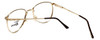 Close up View of Fashion Designer Blue Light Blocking Reading Glasses Dover Gold 52mm 20 Powers N