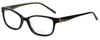 Profile View of Elle Designer Blue Light Blocking Reading Glasses EL13377-GN Green 52mm 20 Power