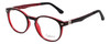 Profile View of Enhance Kids Blue Light Blocking Glasses Glossy Matte Black/Crystal Red EN4119 N