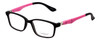 Profile View of Enhance Kids Blue Light Blocking Reading Glasses Matte Black/Pink EN4143 44 mm N