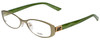 Profile View of Fendi Designer Blue Light Blocking Reading Glasses F899-317 in Matte Green 50mm