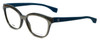 Profile View of Fendi Designer Blue Light Blocking Reading Glasses FF0044-MHP in Grey Teal 54mm