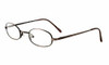 Profile View of Calabria FL-66 Brown Designer Blue Light Blocking Reading Glasses 44mm 20 Powers