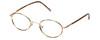 Profile View of Flex Plus Blue Light Blocking Reading Glasses Model 64 in Gold-Demi-Amber 46mm N